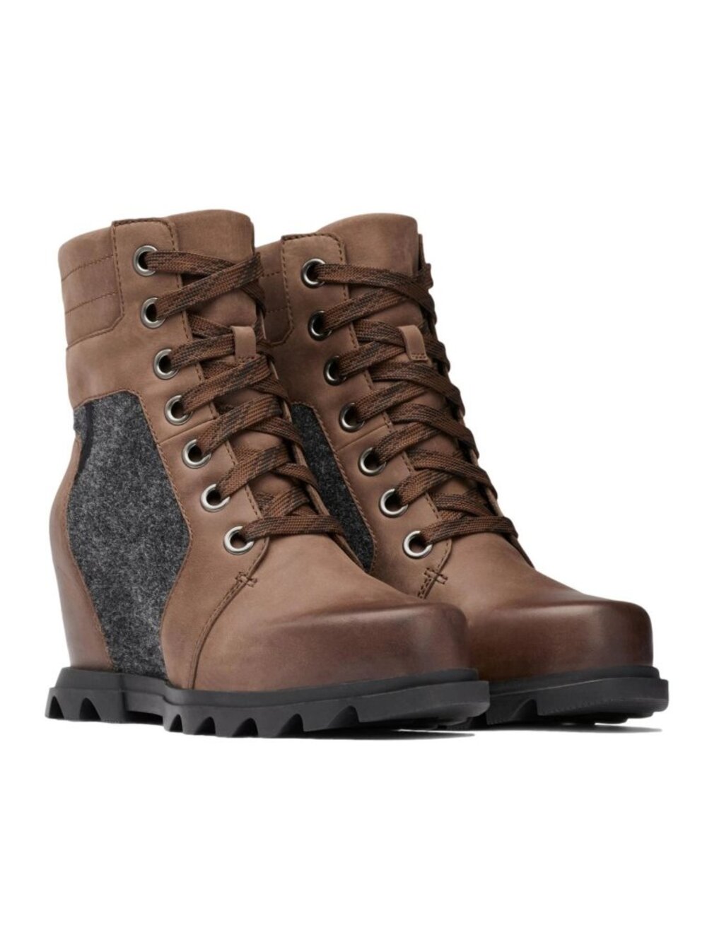 Sorel Joan of Arctic Brown Leather Wedge Chelsea Bootie 10.5 US - New with Tag - Picture 6 of 7